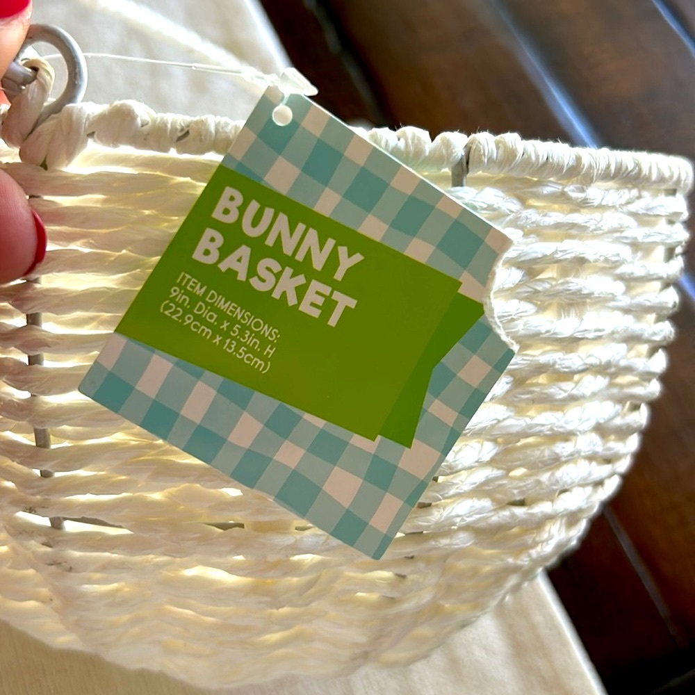 Woven Bunny Easter Basket NWT - Picture 3 of 5